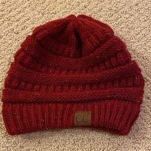 C.C Women’s Deep Red Knit Hat